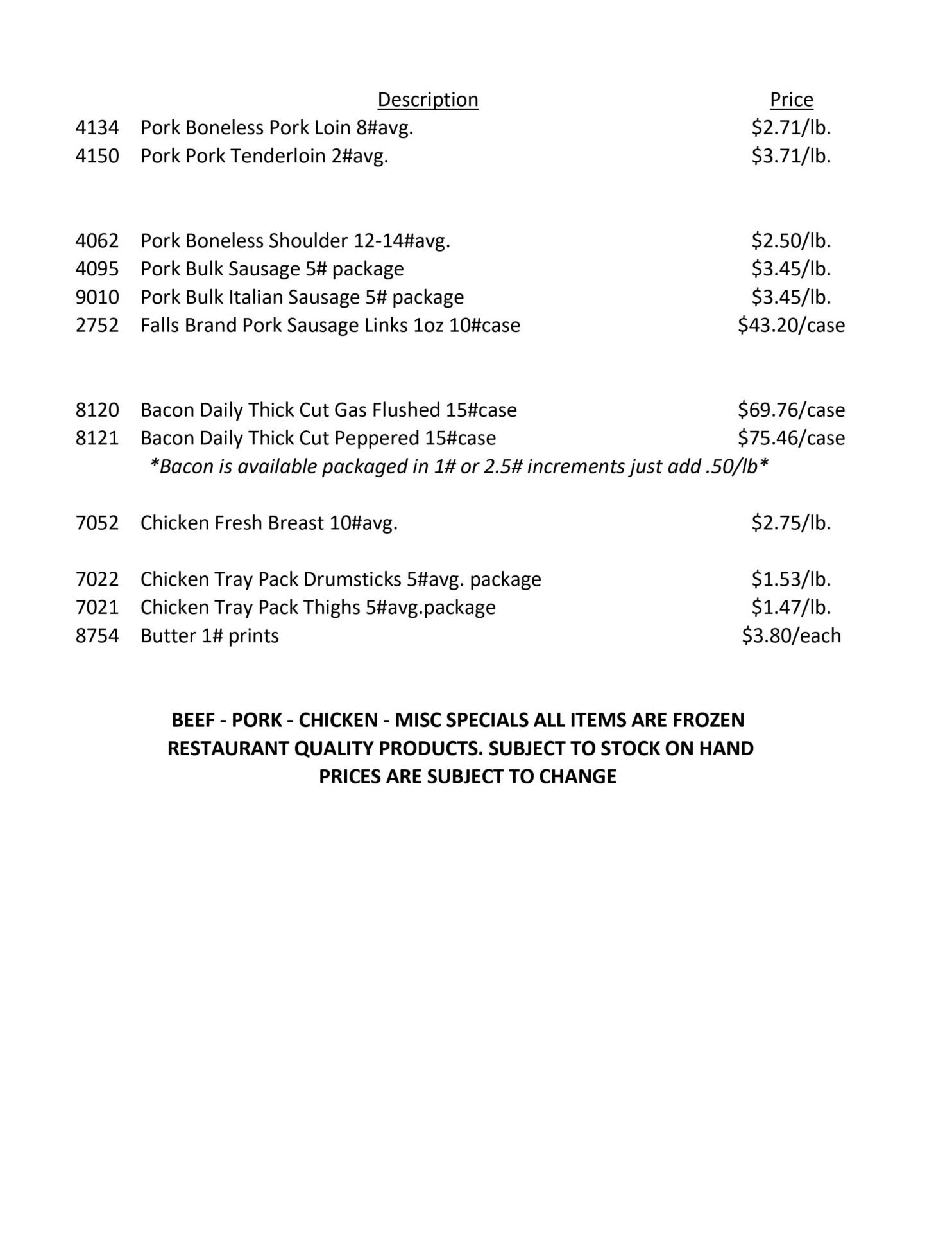 Hot Sheet Columbia Empire Meats